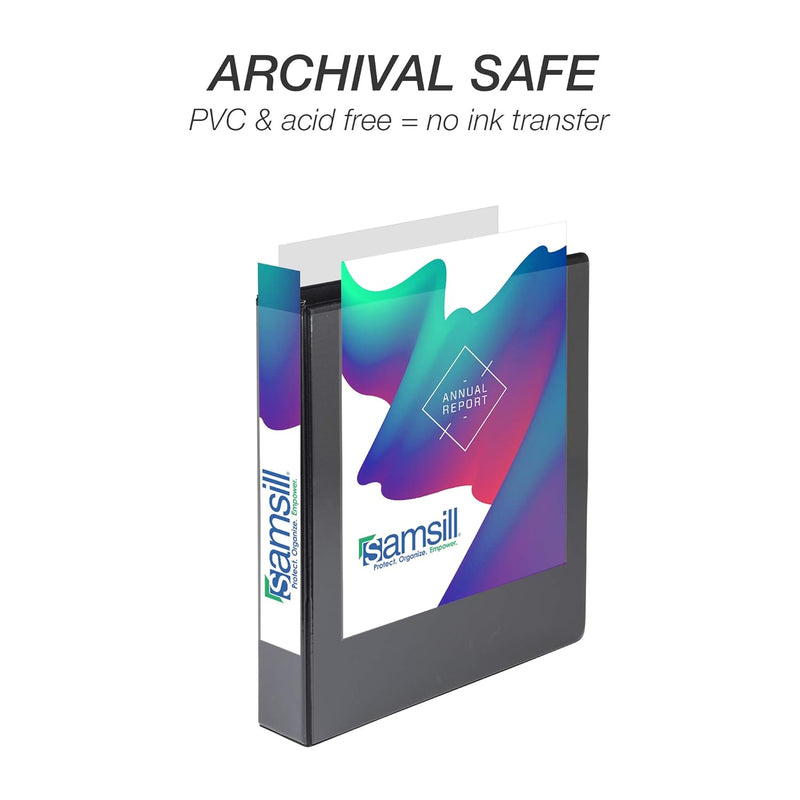 Durable 6 Inch Binder, Made in the USA, Locking D Ring Binder, Customizable Clear View Cover, Dark Blue, Holds 1225 Pages