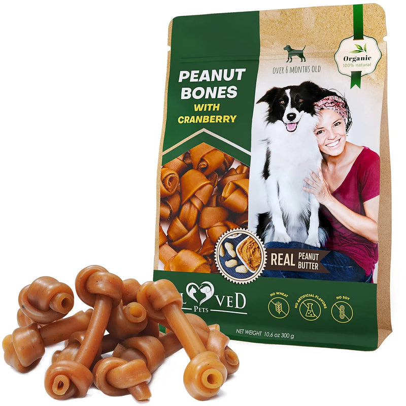 Dog Peanut Butter Bones With Cranberry Rawhide Free Chew Treats Pet