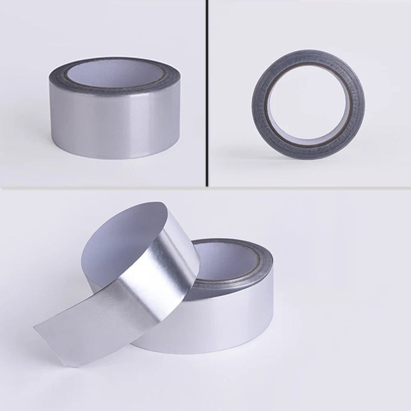 1 Roll Aluminum Tape High - Temperature Resistant Adhesive Tape Waterproof Mouldproof Duct Tape Sticker Kitchen Bathroom Tool - Lacatang Shop