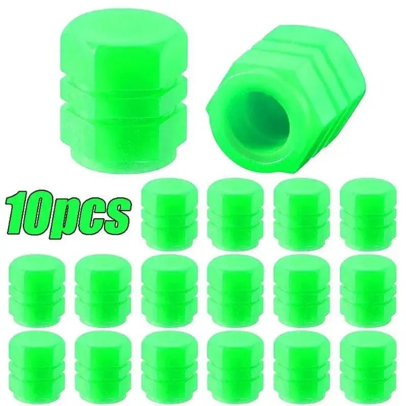 10 - 40PCS Car Luminous Tire Valve Cap Motorcycle Bike Wheel Nozzle Night Glowing Fluorescent Decor Tyre Valve Stem Luminous Caps - Lacatang Shop