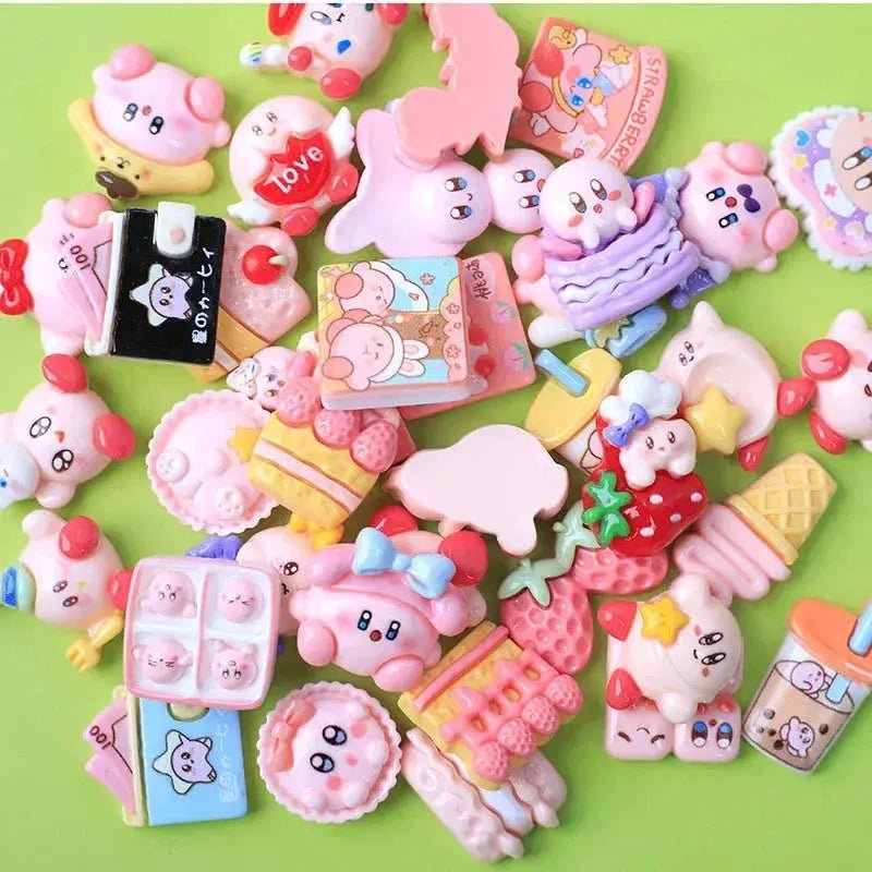 10 - Pack Kawaii Sanrio Resin Accessories for DIY Phone Cases and Headwear - Featuring Hello Kitty, Kuromi, and My Melody - Lacatang Shop
