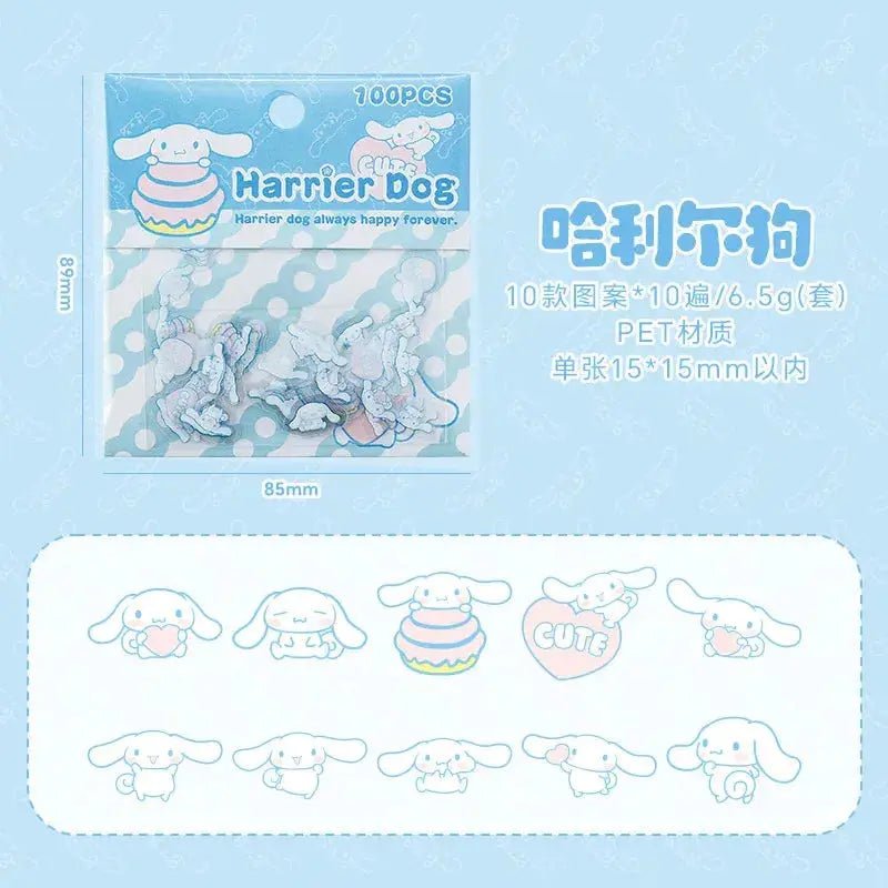100 - Piece Sanrio Kawaii Sticker Set featuring Pochacco, Kuromi, Melody, and Hello Kitty - Perfect for Student Stationery and Birthday Gifts - Lacatang Shop