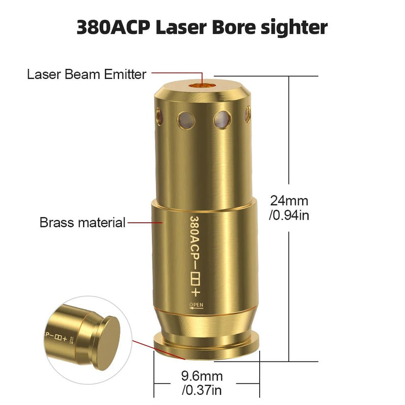 12GA/9MM/38Spl/357Mag/Cal. 45ACP/380ACP/7.62x35/Cal 6.5mm Dry Fire Laser Calibrator with Battery - Lacatang Shop