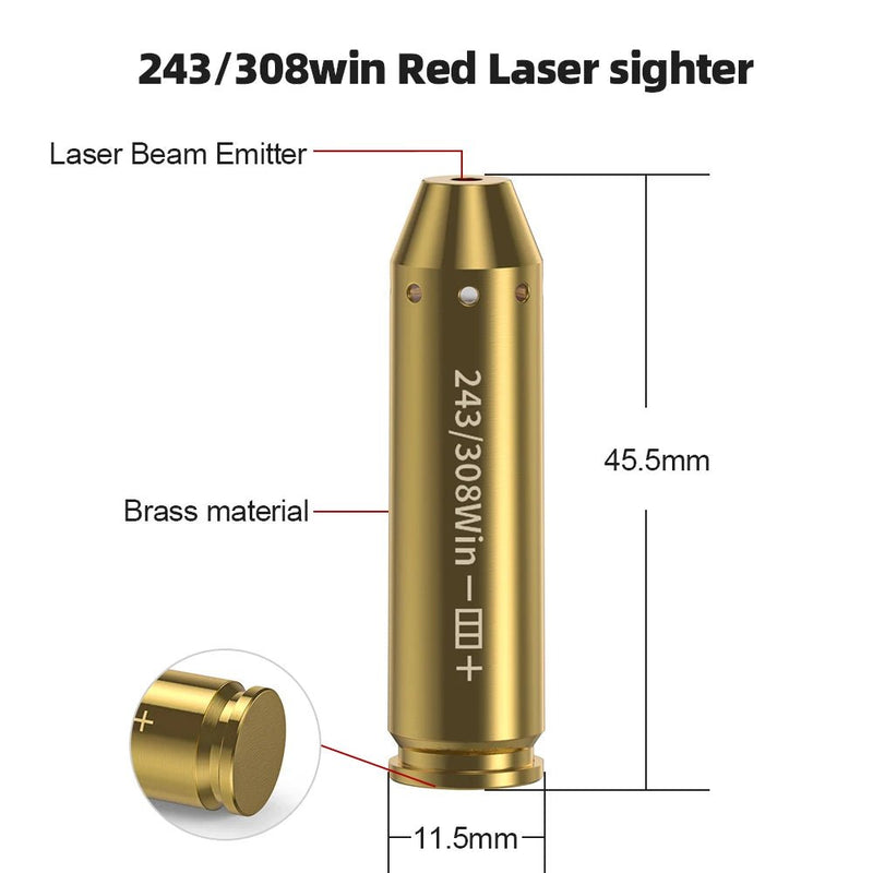 12GA/9MM/38Spl/357Mag/Cal. 45ACP/380ACP/7.62x35/Cal 6.5mm Dry Fire Laser Calibrator with Battery - Lacatang Shop
