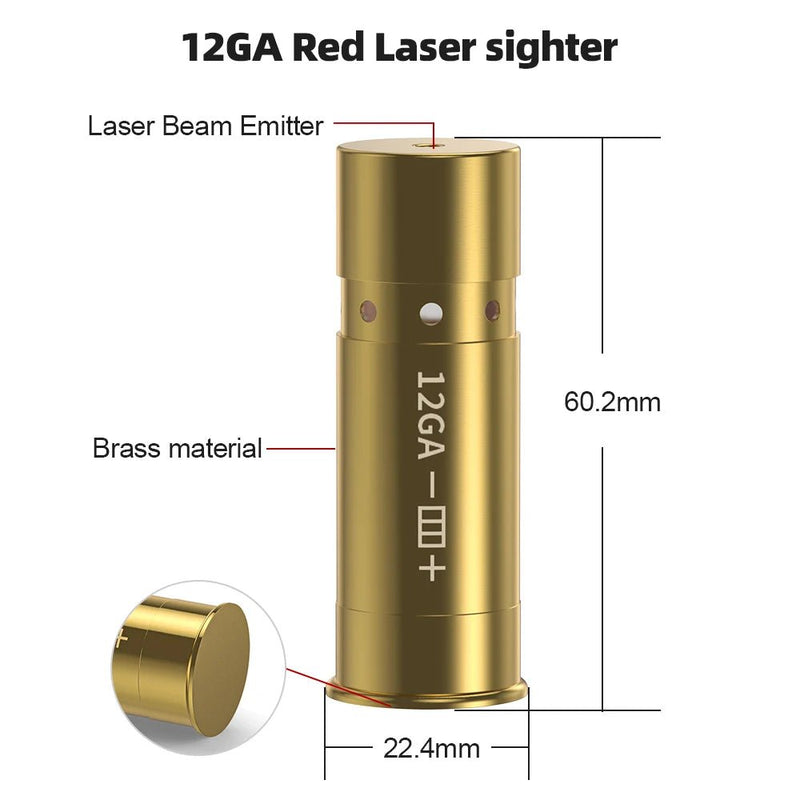12GA/9MM/38Spl/357Mag/Cal. 45ACP/380ACP/7.62x35/Cal 6.5mm Dry Fire Laser Calibrator with Battery - Lacatang Shop