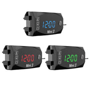12V Motorcycle Electronic Clock Waterproof 3 in 1 Motobike Thermometer Voltmeter Digital Display Digital Voltage Meter - Lacatang Shop