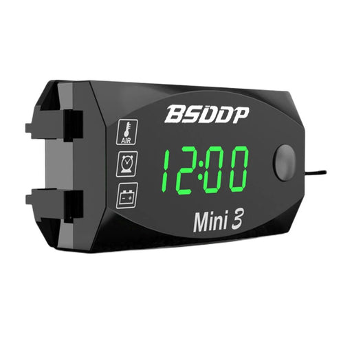 12V Motorcycle Electronic Clock Waterproof 3 in 1 Motobike Thermometer Voltmeter Digital Display Digital Voltage Meter - Lacatang Shop