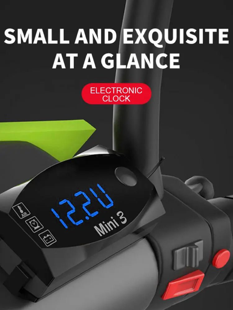 12V Motorcycle Electronic Clock Waterproof 3 in 1 Motobike Thermometer Voltmeter Digital Display Digital Voltage Meter - Lacatang Shop