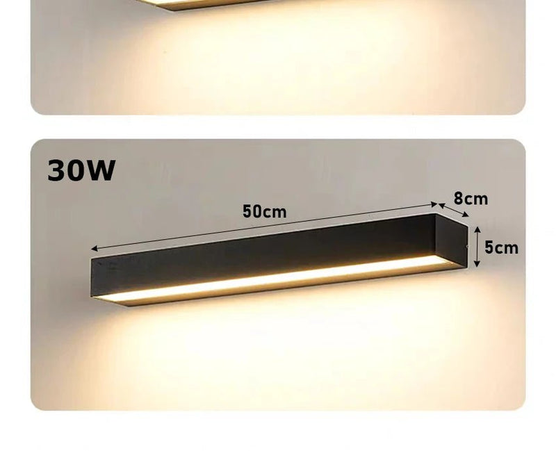 12W 18W 30W LED Wall Lamp Outdoor Waterproof Strip Wall Lights Porch Sign Lighting Courtyard Garden Decor Light Fixture Aluminum - Lacatang Shop