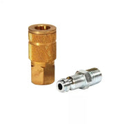1/4 In. Automotive Brass Coupler Set with Male Plug (2-Piece)