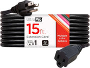 15 Ft Heavy Duty Outdoor Extension Cord - 16 Gauge, 3-Prong