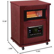 1500W 16” Electric Infrared Quartz Wood Cabinet Space Heater ，Adjustable Thermostat with， Digital Display, Overheat Protection - Lacatang Shop