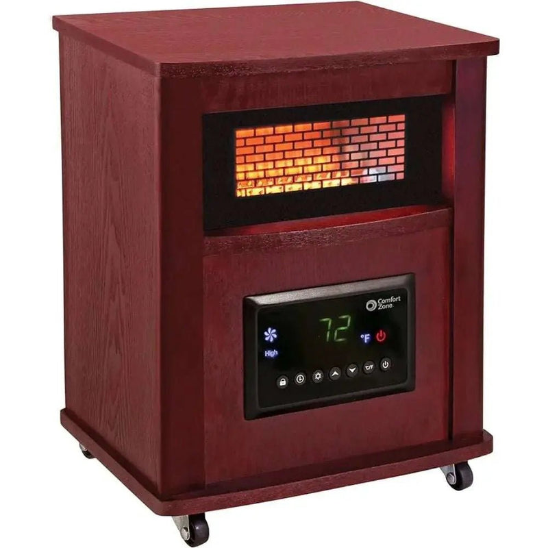 1500W 16” Electric Infrared Quartz Wood Cabinet Space Heater ，Adjustable Thermostat with， Digital Display, Overheat Protection - Lacatang Shop