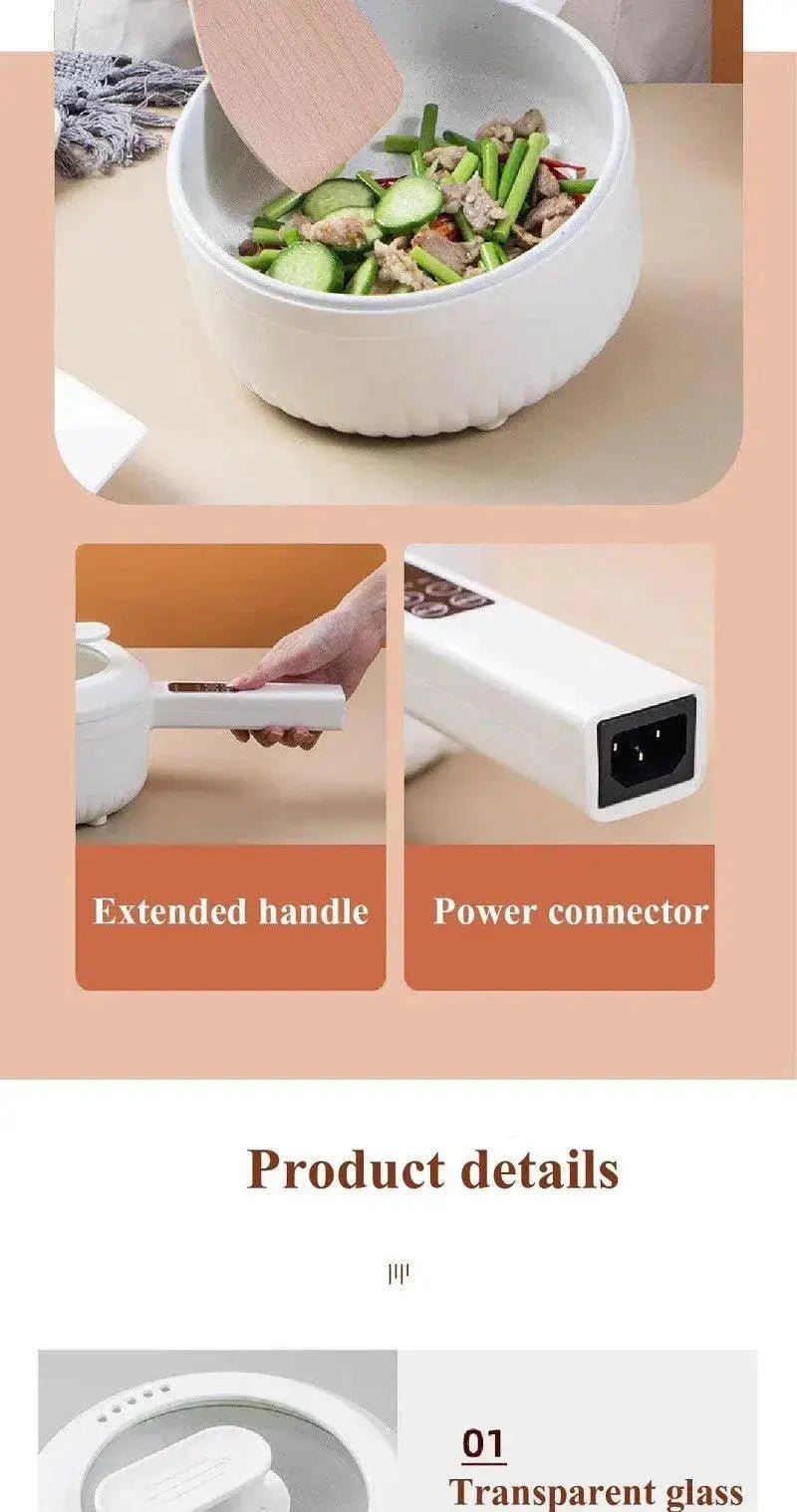 1.6L Smart Electric Cooking Pot Reservation Multifunctional Non - stick Electric Wok Household Electric Hot Pot With Steamer 220V - Lacatang Shop