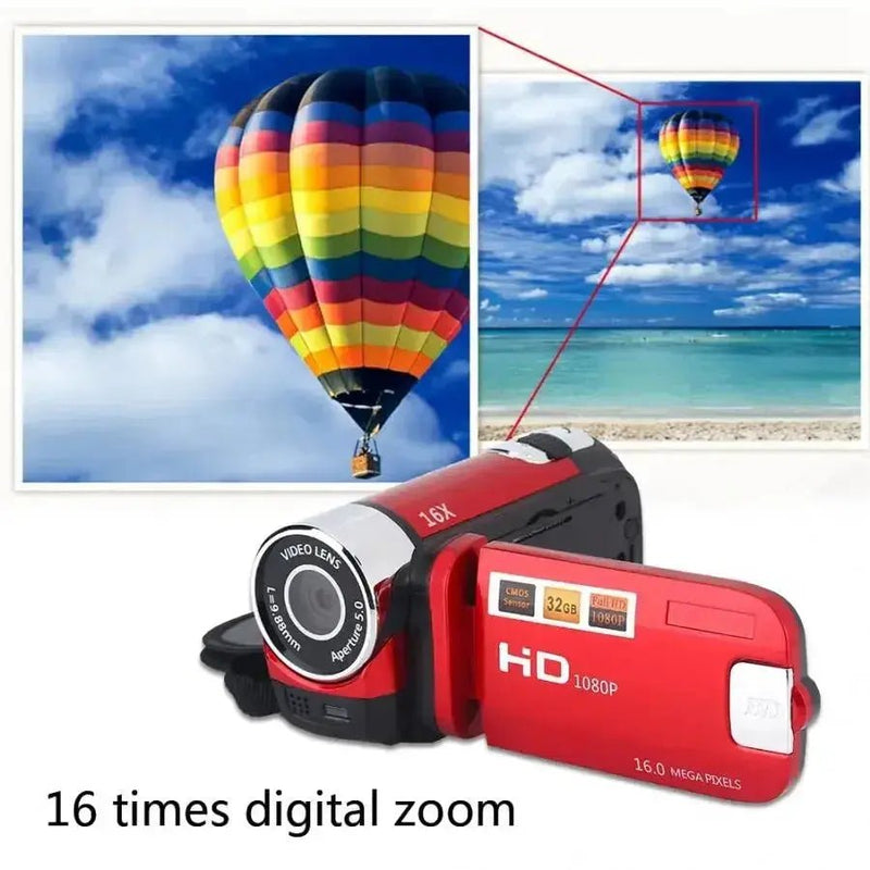 16MP 16X HD Digital Camcorder 720P Full HD 16MP Digital Video Camera 270 degree Rotation Screen 16X Night Shoot Zoom HOT - Lacatang Shop