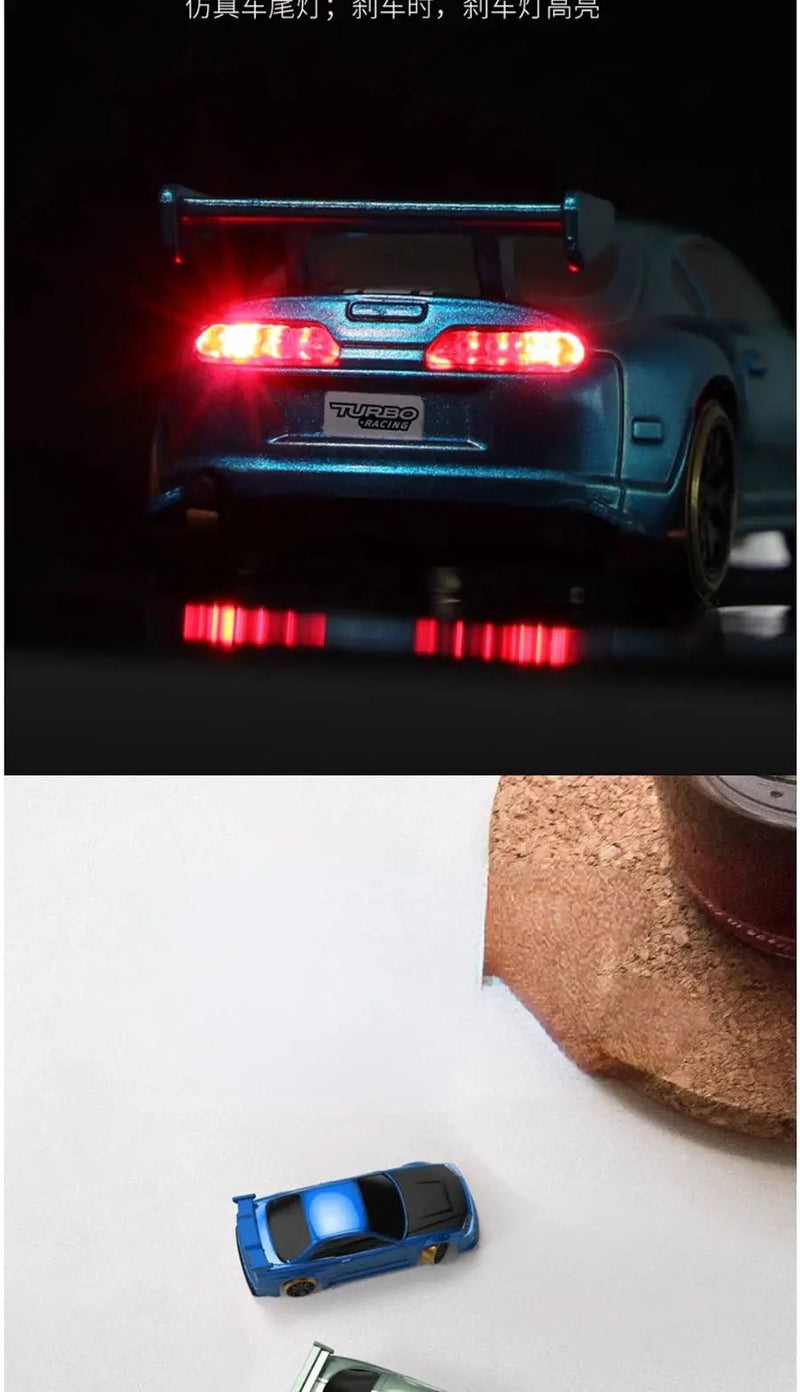 1/76 RC Mini Drift Car TURBO RACING Rear Wheel Drive Racing Built in Metal Weights for Boys Gift RTR Mode - Lacatang Shop