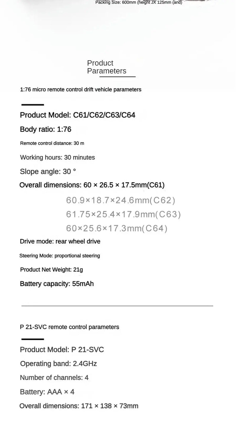 1/76 RC Mini Drift Car TURBO RACING Rear Wheel Drive Racing Built in Metal Weights for Boys Gift RTR Mode - Lacatang Shop