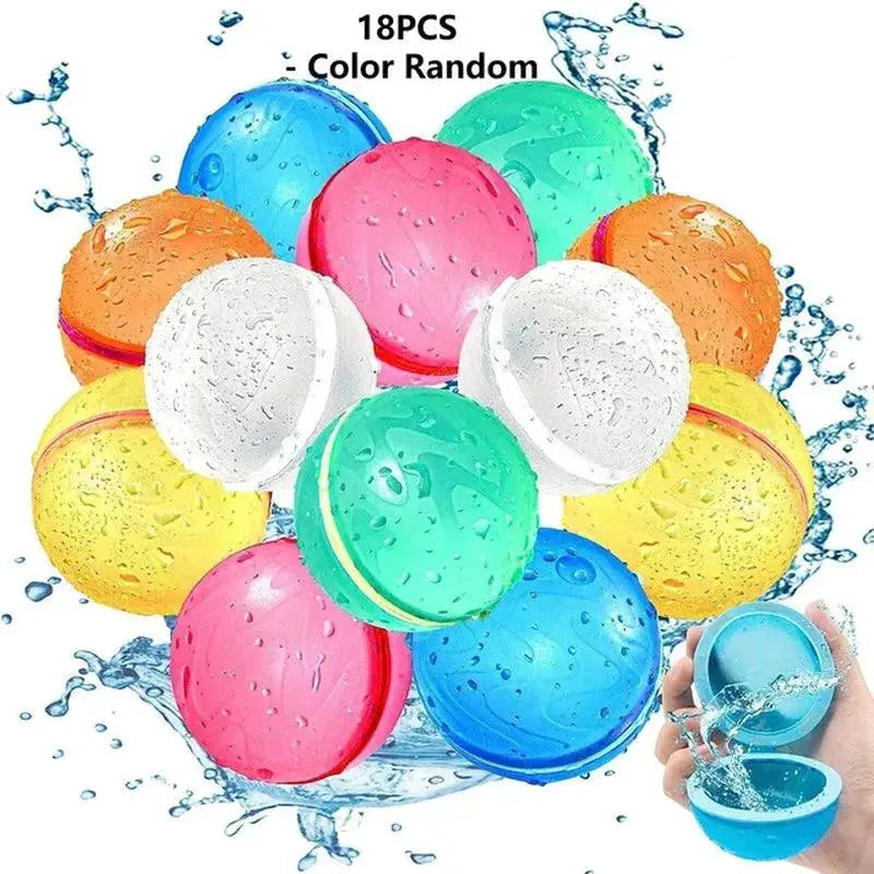 Reusable Water Balloons Set for Outdoor Activities - 6-18PCS, Ideal for Kids and Adults Reusable Water Balloons Set  Outdoor Activities - 6-18PCS, Ideal  toys AliExpress Lacatang Shop 