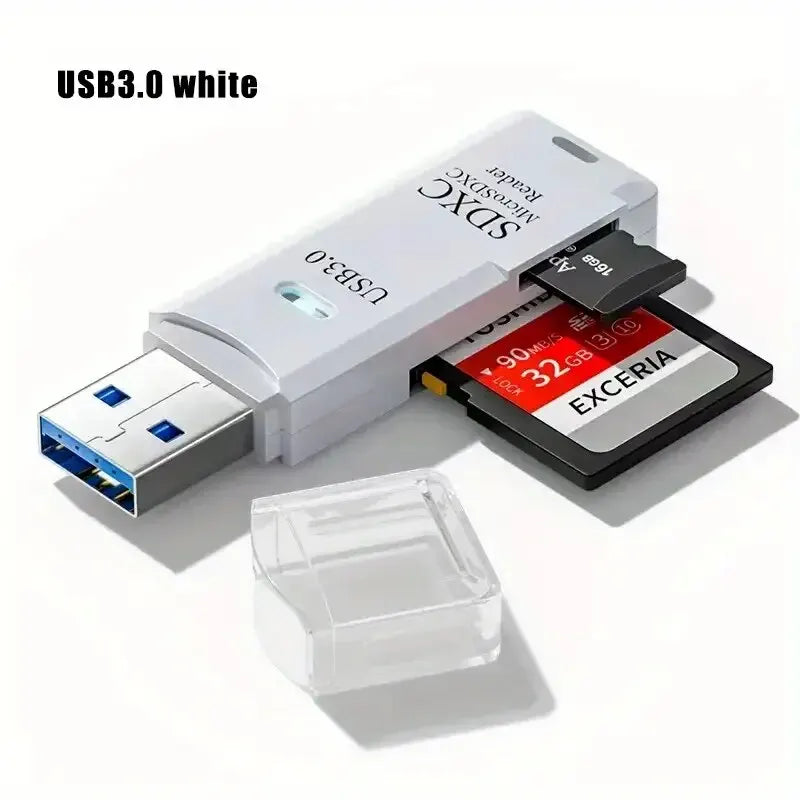 2-in-1 Multi Functional USB 3.0 Card ReaderMicro SD TFMemoryCardReaderUSBFlashDrive CardreaderAdapter For PCLaptops Accessories