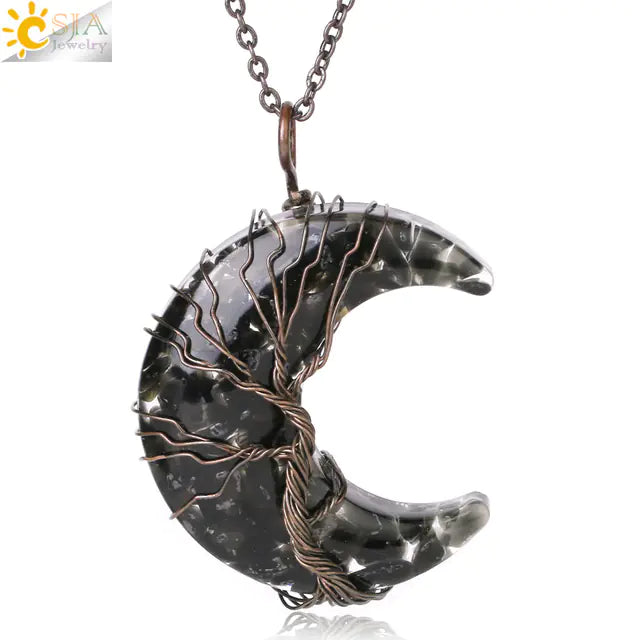 Tree of Life Moon Pendant