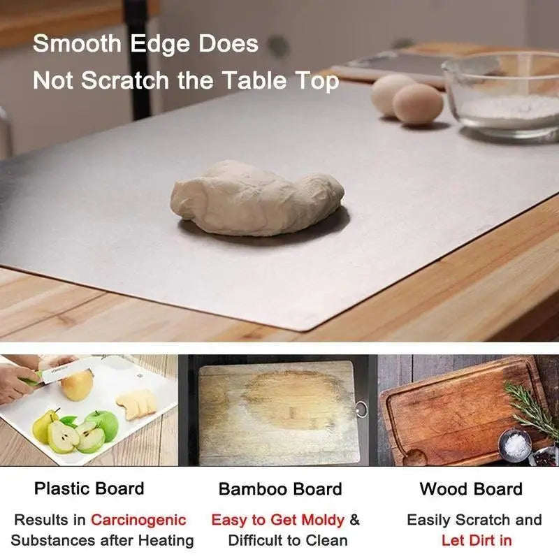 Titanium Metal Cutting Board 40X30Cm/40X50Cm/40X60Cm Durable Large Kitchen Chopping Block for Meat Fruit Vegetables Baking Easy Clean Daily Use