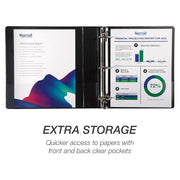 Durable 6 Inch Binder, Made in the USA, Locking D Ring Binder, Customizable Clear View Cover, Dark Blue, Holds 1225 Pages