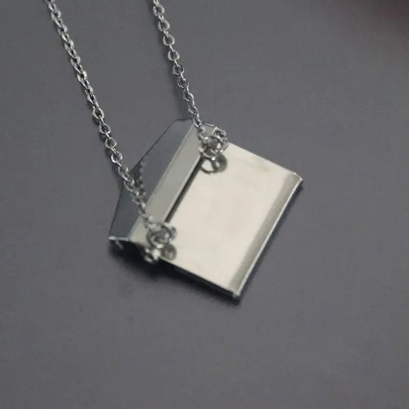 1pc Tiny Handbag Shape Photo Frame Stainless Steel Charms Floating Envelope Locket Necklaces Women Men Lover Memorial Jewelry - Lacatang Shop