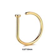 1pc Women Men Fake Piering Nose Ring Earrings, Fashion Punk Non Piercing Nose Clip Stainless Steel Septum Body Jewelry - Lacatang Shop