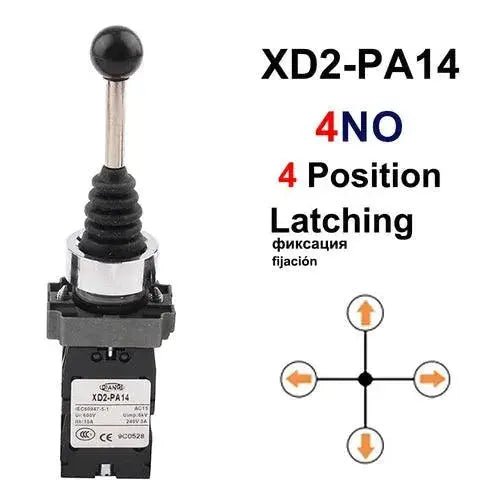 1pc XD2 - PA14/PA22/PA12/PA24 Metal Plastic 2NO 2/4Positions 4NO Cross - Lacatang Shop