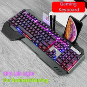 2024 618 teclado PRO Gaming Keyboard RGB LED Backlight Plug And Play White/Black Keyboard Ergonomic Design Waterproof Keycaps - Lacatang Shop