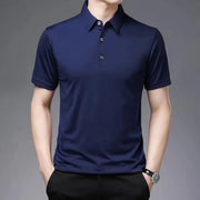 2024 Men's New Solid Color Business Casual POLO Shirt Summer Fashion Casual Short Sleeve Comfortable and Breathable Top - Lacatang Shop