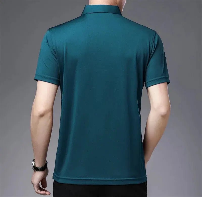 2024 Men's New Solid Color Business Casual POLO Shirt Summer Fashion Casual Short Sleeve Comfortable and Breathable Top - Lacatang Shop