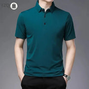 2024 Men's New Solid Color Business Casual POLO Shirt Summer Fashion Casual Short Sleeve Comfortable and Breathable Top - Lacatang Shop