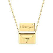 2024 New Arrival Fashion Gold Silver Color Envelope Necklace Pendant for Women Valentine's Day Gift Jewelry Wholesale X6229 - Lacatang Shop