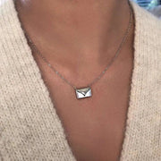 2024 New Arrival Fashion Gold Silver Color Envelope Necklace Pendant for Women Valentine's Day Gift Jewelry Wholesale X6229 - Lacatang Shop