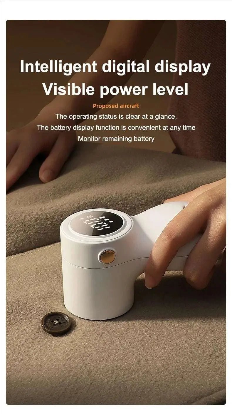 2024 New Electric Lint Remover Rechargeable Lint Remover Sweater Defuzzer Intelligent Digital Display Lints Shaver Trimmer - Lacatang Shop