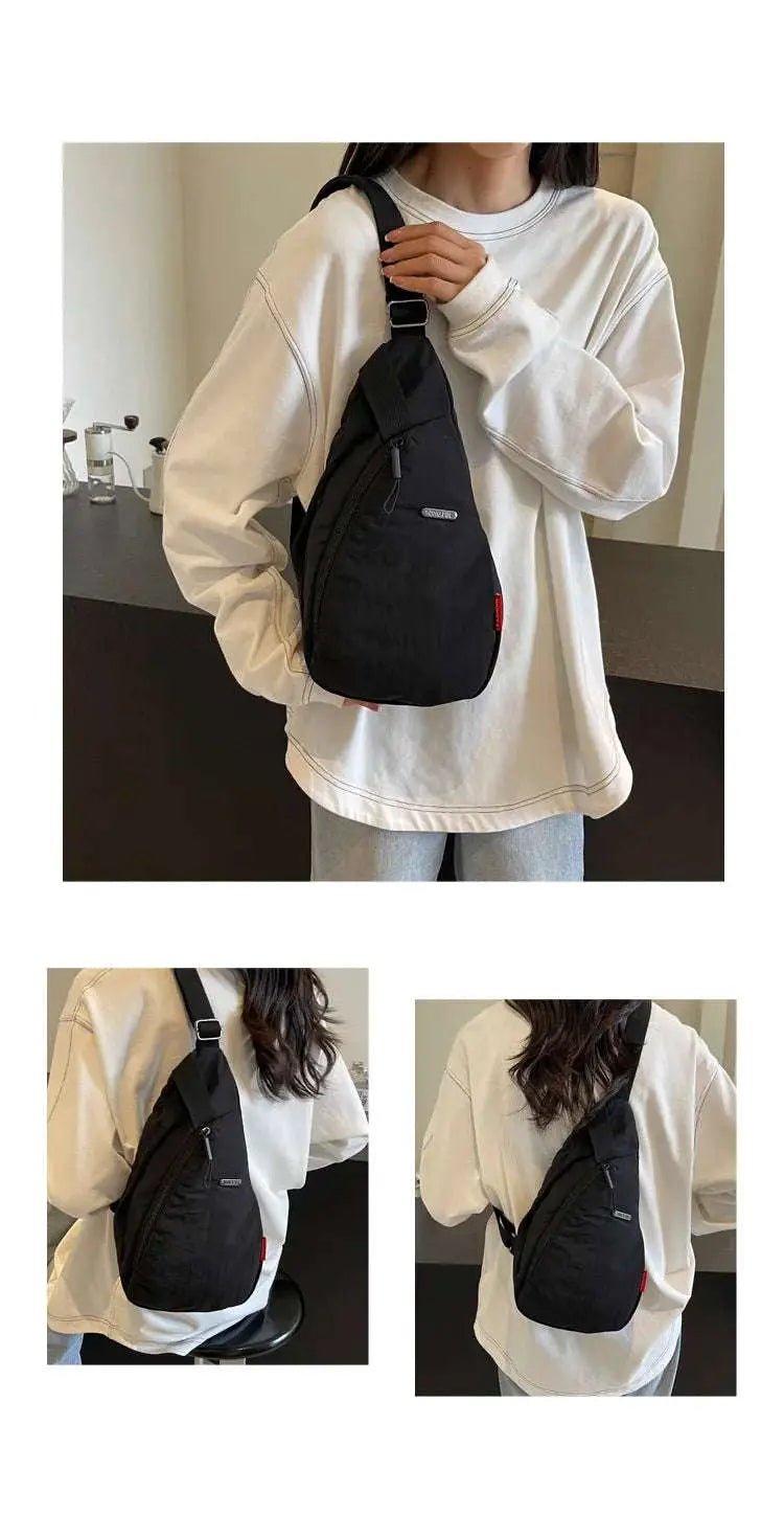 2024 New Fashion Trend Crossbody Chest Bag Simple Lightweight Versatile Handbag Outdoor Sports Style Mobile Phone Small Bag - Lacatang Shop