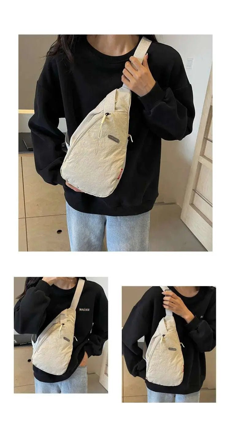 2024 New Fashion Trend Crossbody Chest Bag Simple Lightweight Versatile Handbag Outdoor Sports Style Mobile Phone Small Bag - Lacatang Shop