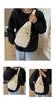 2024 New Fashion Trend Crossbody Chest Bag Simple Lightweight Versatile Handbag Outdoor Sports Style Mobile Phone Small Bag - Lacatang Shop