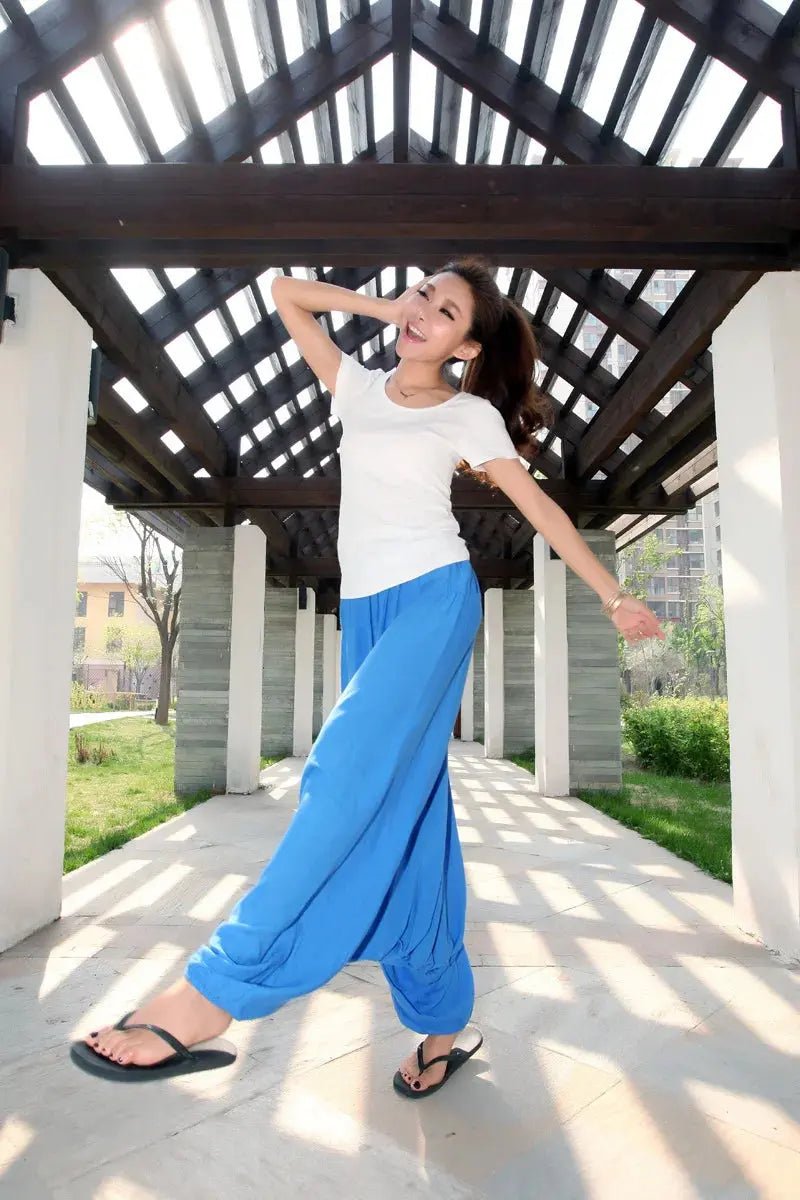 2024 Spring Women Casual Loose Harem Pants Solid Elastic Waist Summer Wide Leg Pants Plus size Cotton linen Trousers 4XL 5XL - Lacatang Shop