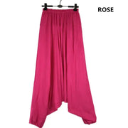 2024 Spring Women Casual Loose Harem Pants Solid Elastic Waist Summer Wide Leg Pants Plus size Cotton linen Trousers 4XL 5XL - Lacatang Shop