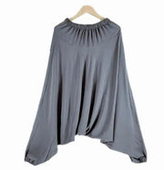 2024 Spring Women Casual Loose Harem Pants Solid Elastic Waist Summer Wide Leg Pants Plus size Cotton linen Trousers 4XL 5XL - Lacatang Shop