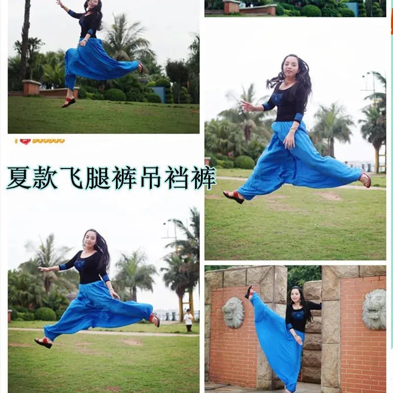 2024 Spring Women Casual Loose Harem Pants Solid Elastic Waist Summer Wide Leg Pants Plus size Cotton linen Trousers 4XL 5XL - Lacatang Shop