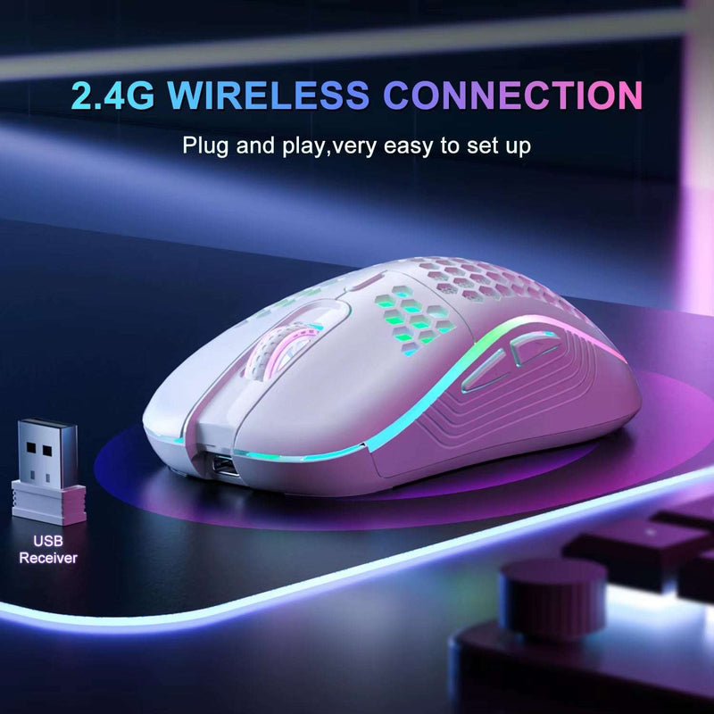 2.4G Wireless RGB Gaming Mouse - Ergonomic & Rechargeable - Lacatang Shop