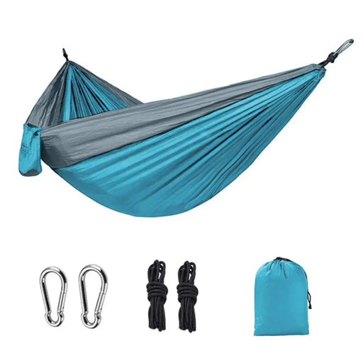 270x140cm Portable Hammocks Nylon Color Parachute Fabric Single and Double Size Outdoor Camping Hiking Garden Hammock - Lacatang Shop