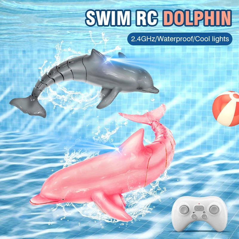 2.4G Remote Control Dolphin Shark Manta Ray Electric Toy Simulation Fish Remote Control Animal Boat Outdoor Water Toy Kid Gift