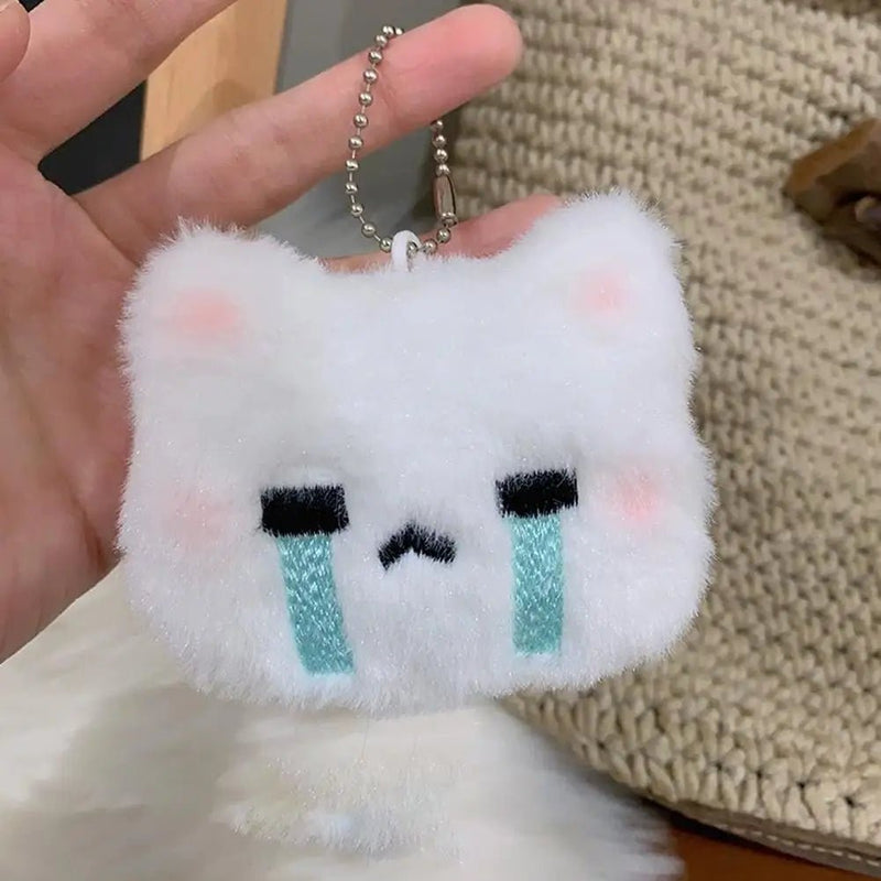 2pcs Cute Squeaky Plush Bunny Keychain,Angry & Crying Rabbit Bag Charm For Couples,Students Backpack Decoration Couple Pendant - Lacatang Shop
