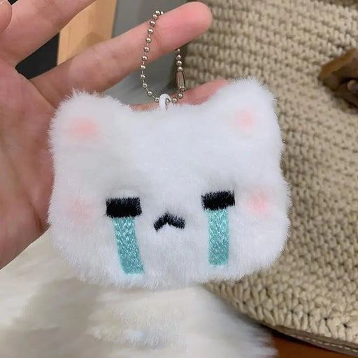 2pcs Cute Squeaky Plush Bunny Keychain,Angry & Crying Rabbit Bag Charm For Couples,Students Backpack Decoration Couple Pendant - Lacatang Shop