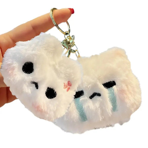 2pcs Cute Squeaky Plush Bunny Keychain,Angry & Crying Rabbit Bag Charm For Couples,Students Backpack Decoration Couple Pendant - Lacatang Shop