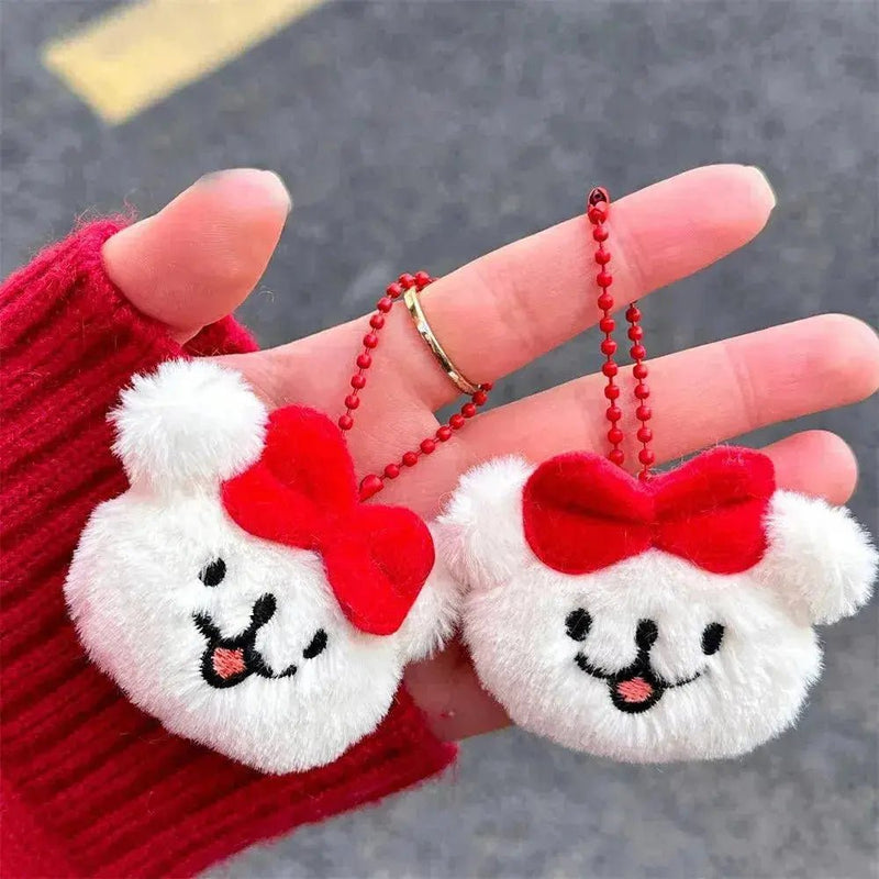 2pcs Kawaii Plush Puppy Doll Toys Keychian Cartoon Dog Bag Pendant Cute Charms Car Keyring for Women Girls Birthday Gifts - Lacatang Shop
